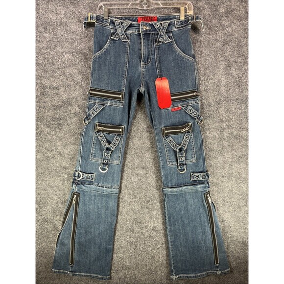 Tripp nyc Denim - NWT Tripp NYC DS4966 Low Rise Grommet Zipper Punk Goth Denim Jeans Indigo